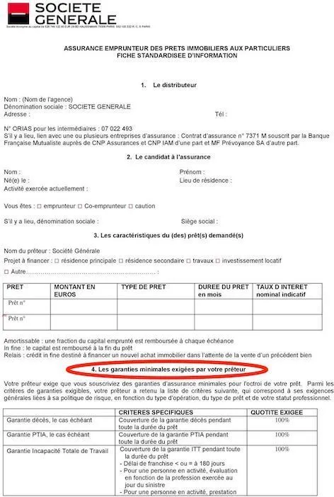 image fiche standardisée d'information